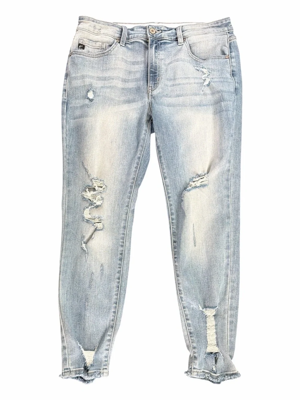KanCan |Size 13/30 |Distressed |Light Wash Jeans |Frayed Hem - Picture 2 of 12